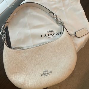 Coach Payton Hobo Shoulder Bag in silver/chalk